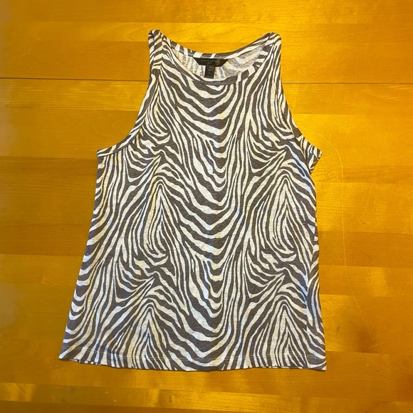 Banana Republic Tops - Banana Republic Zebra Print Linen Tank Top